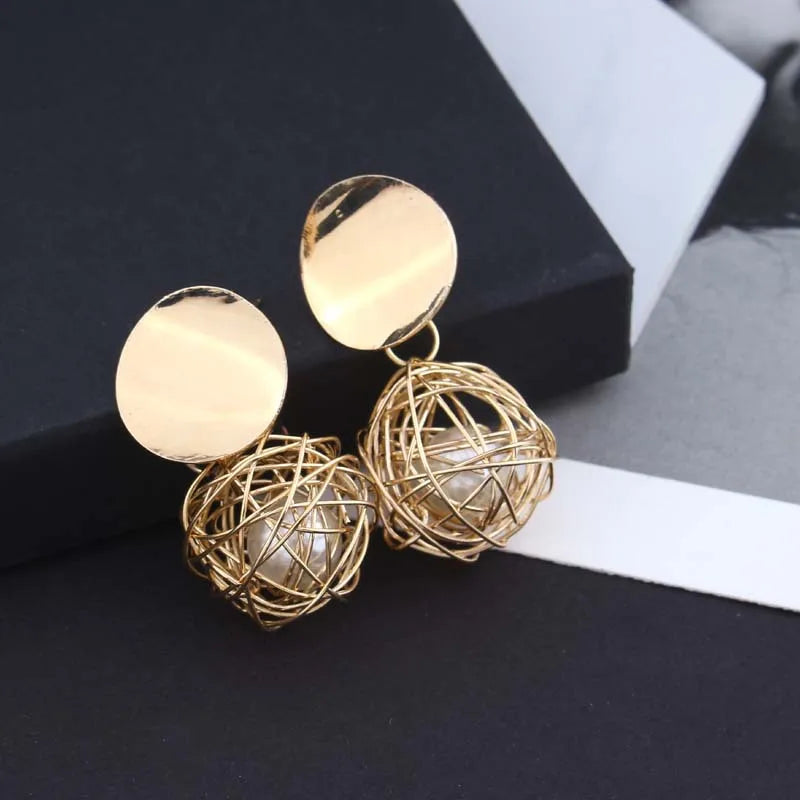 Ophelia Round Pearl Earrings
