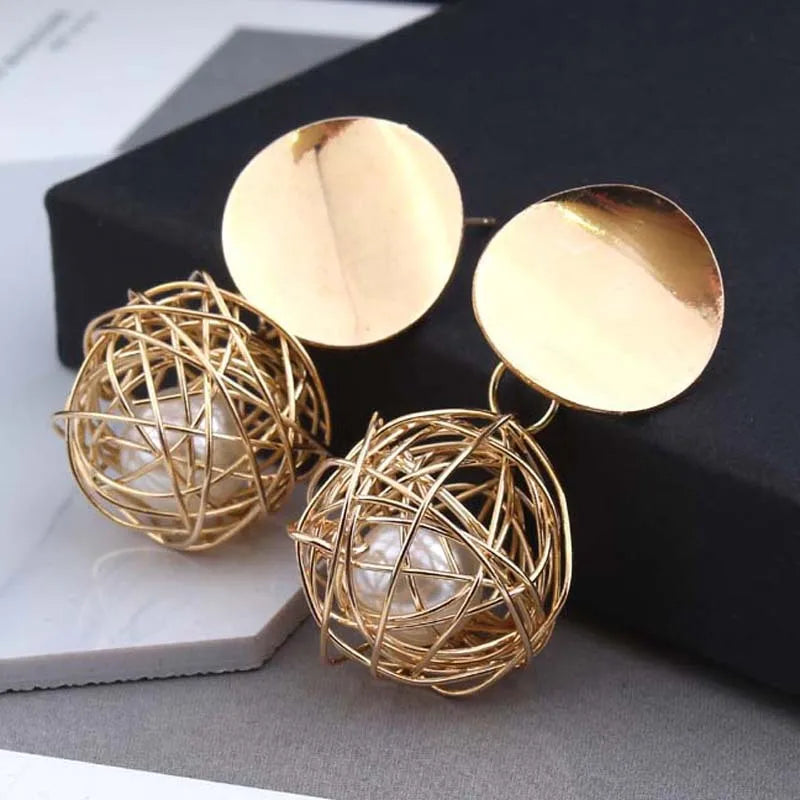 Ophelia Round Pearl Earrings
