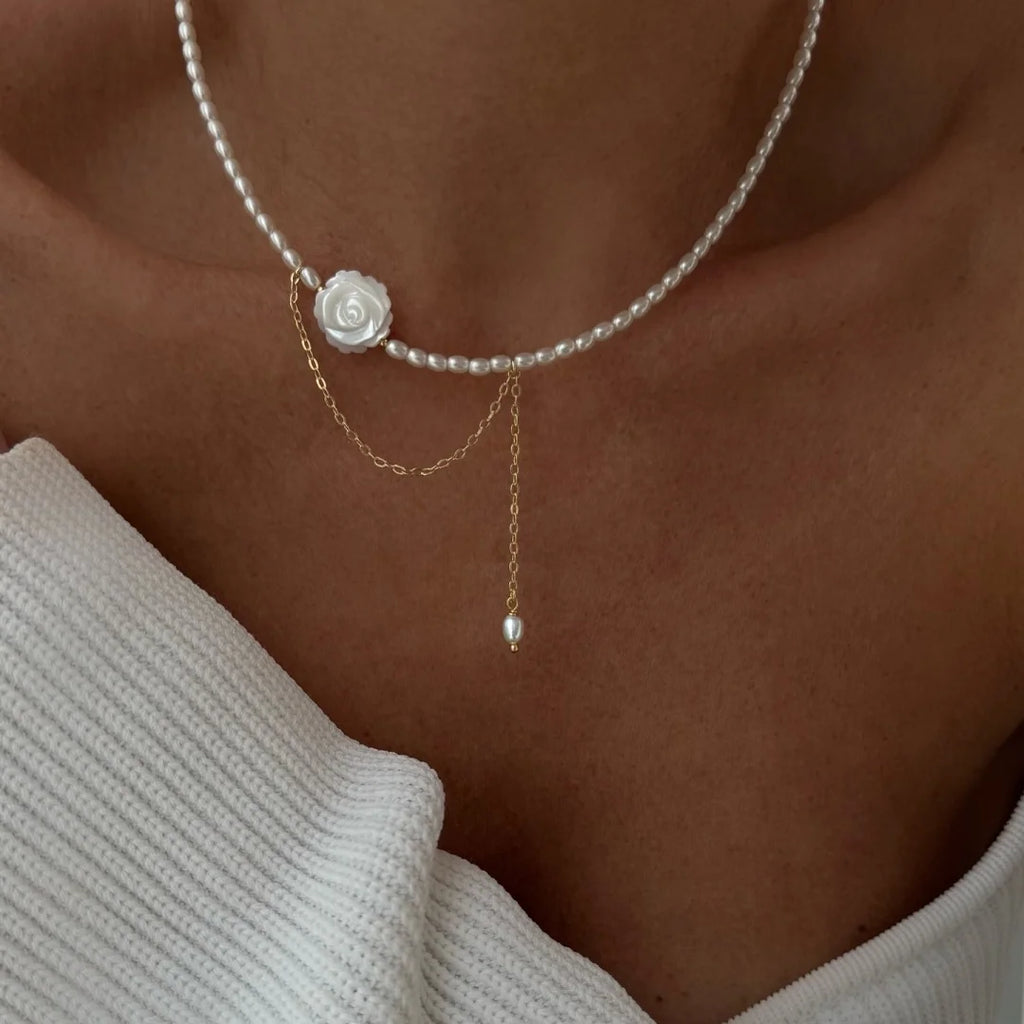 Minimal Pearl Tassel Necklace