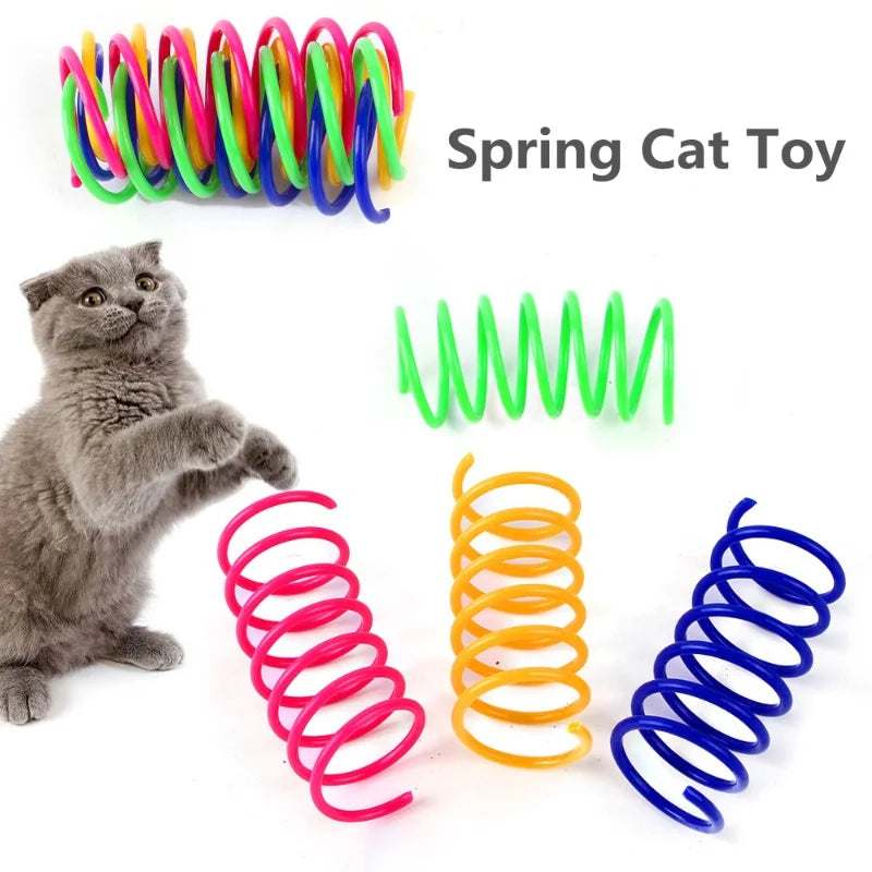 Colorful Plastic Spring Cat Toy
