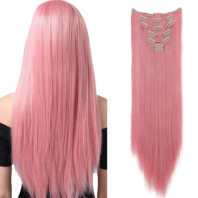 Long Straight 7 Clips Hair Extensions