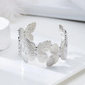 Silver Bloom Butterfly Cuff