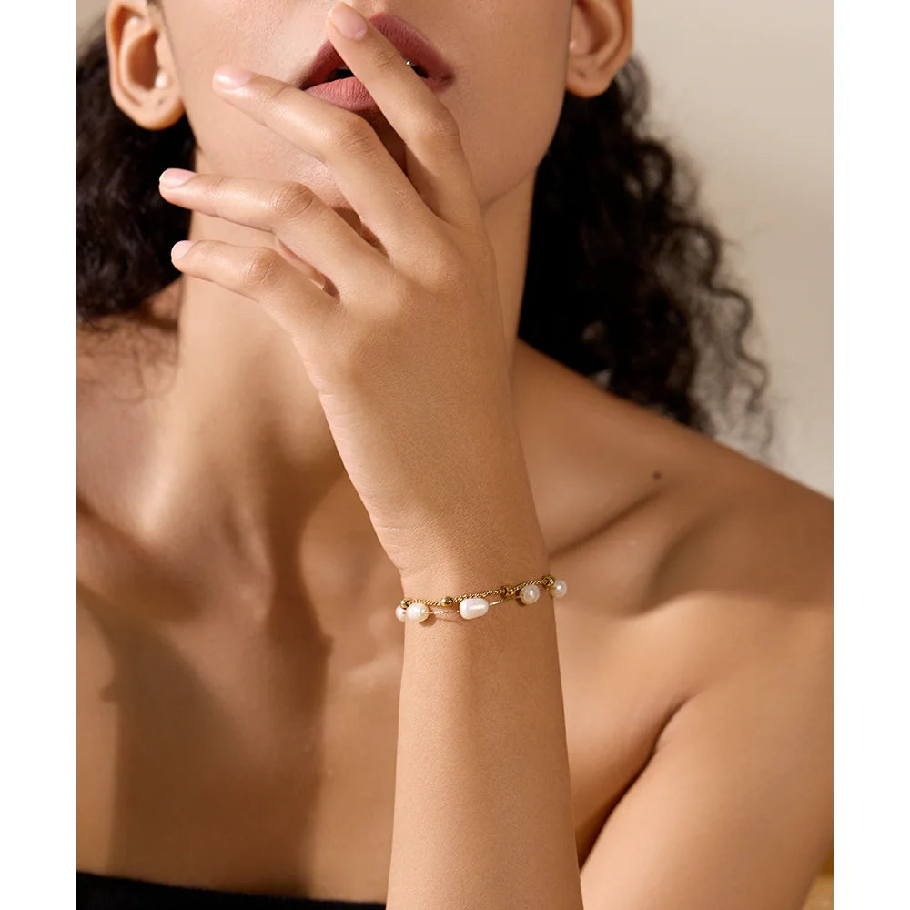 Luna Double Pearl Bracelet