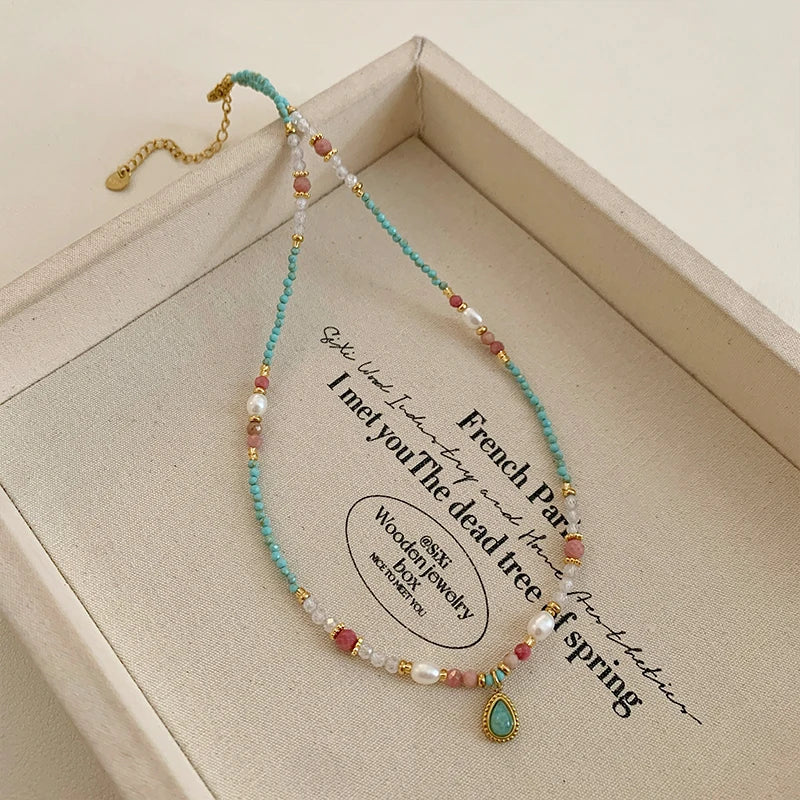 Aqua Pearl Necklace