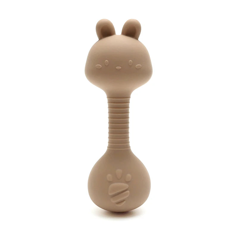 Food-Grade Baby Bunny Silicone Rattle Teether
