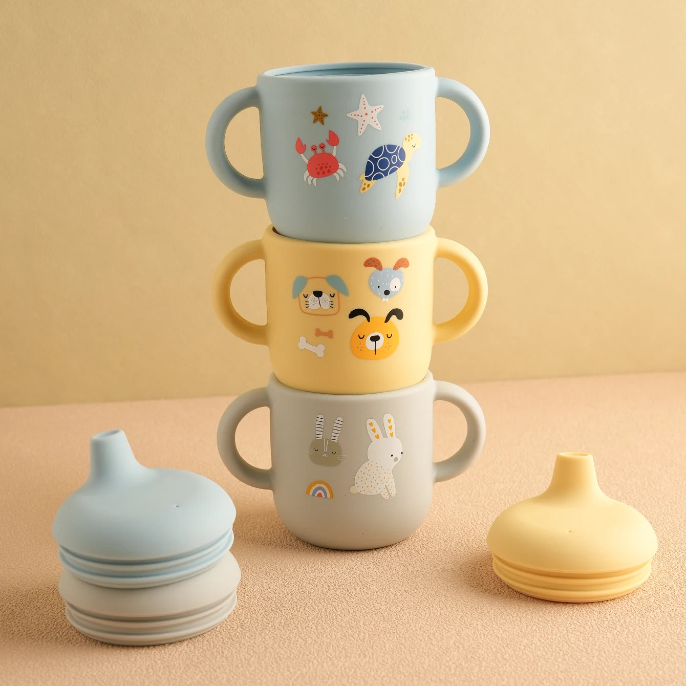 Cartoon Silicone Baby Feeding Cup