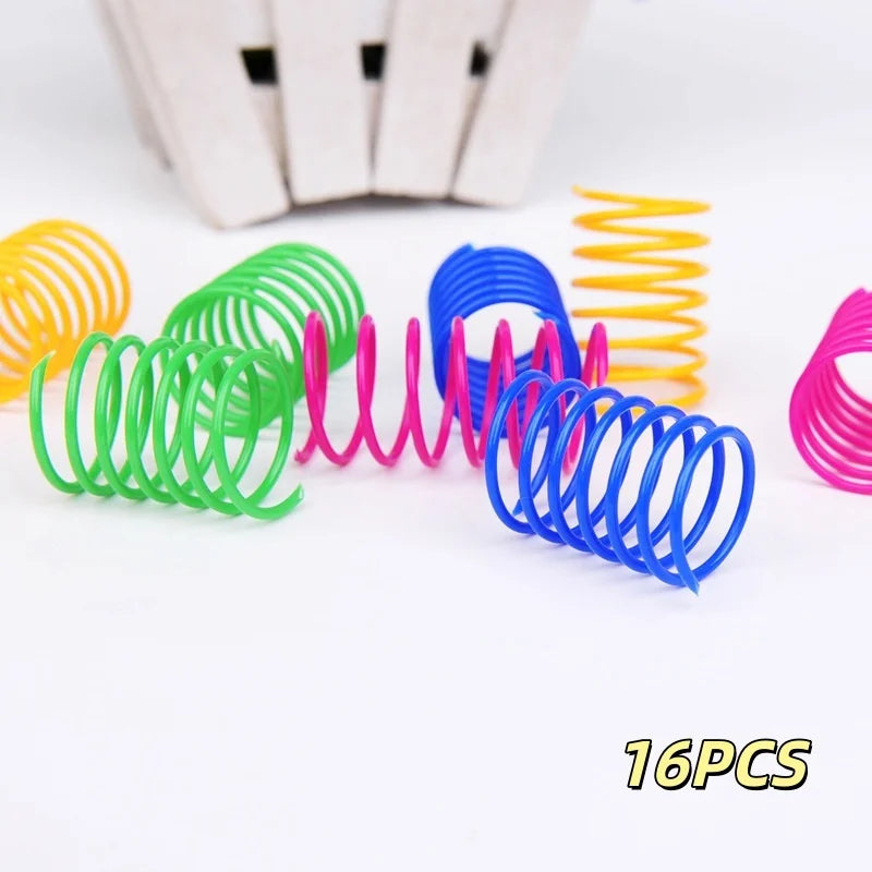 Colorful Plastic Spring Cat Toy