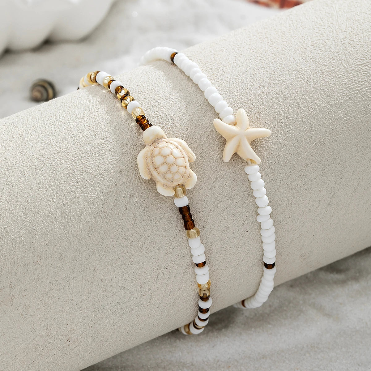 Boho Turtle & Starfish Anklet