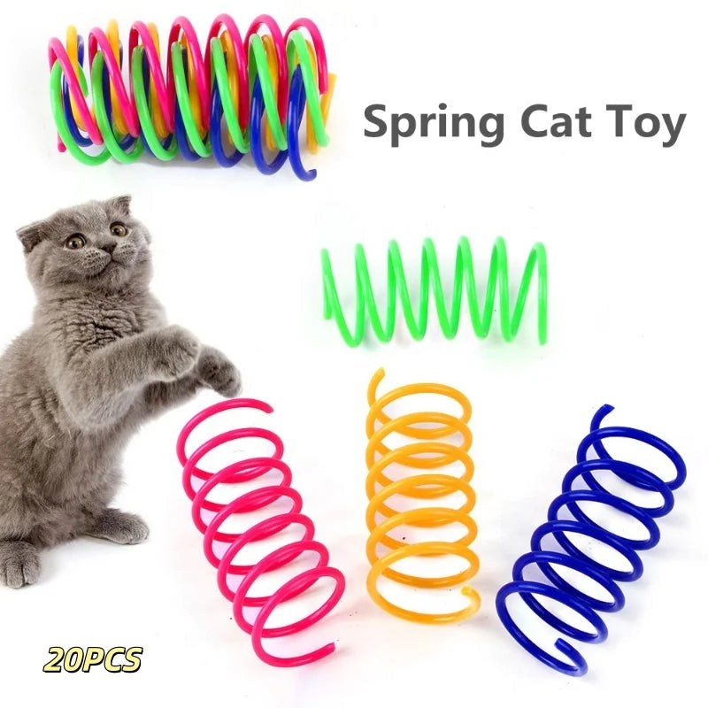 Colorful Plastic Spring Cat Toy
