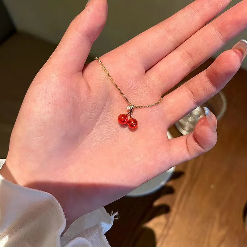 Ruby Cherry Necklace