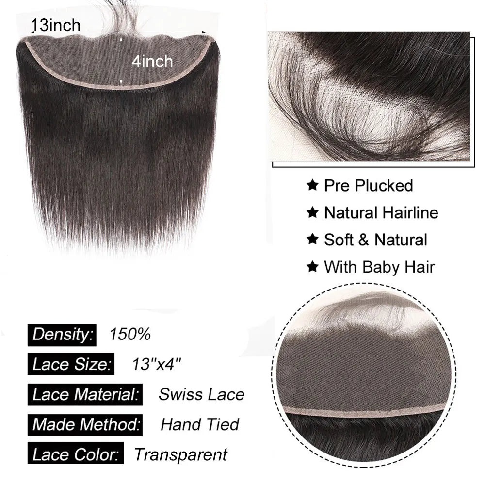Straight Lace Closure Human Hair Extensions