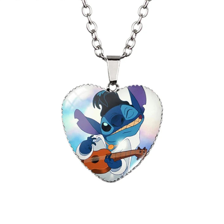 Lilo Stitch Angle Heart Necklace
