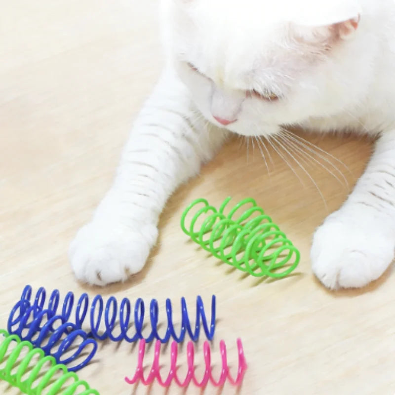 Colorful Plastic Spring Cat Toy