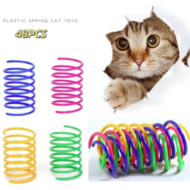 Colorful Plastic Spring Cat Toy