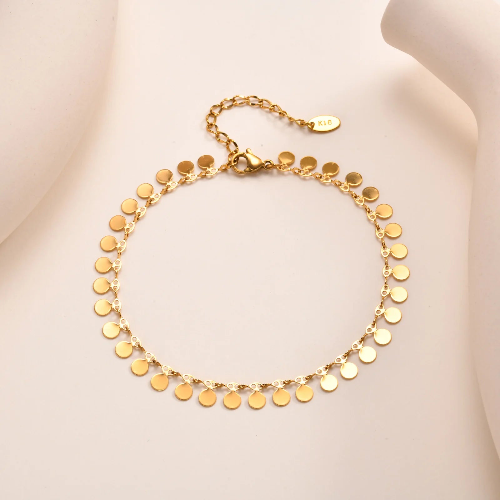 Full-gloss Disc Tassel Anklet