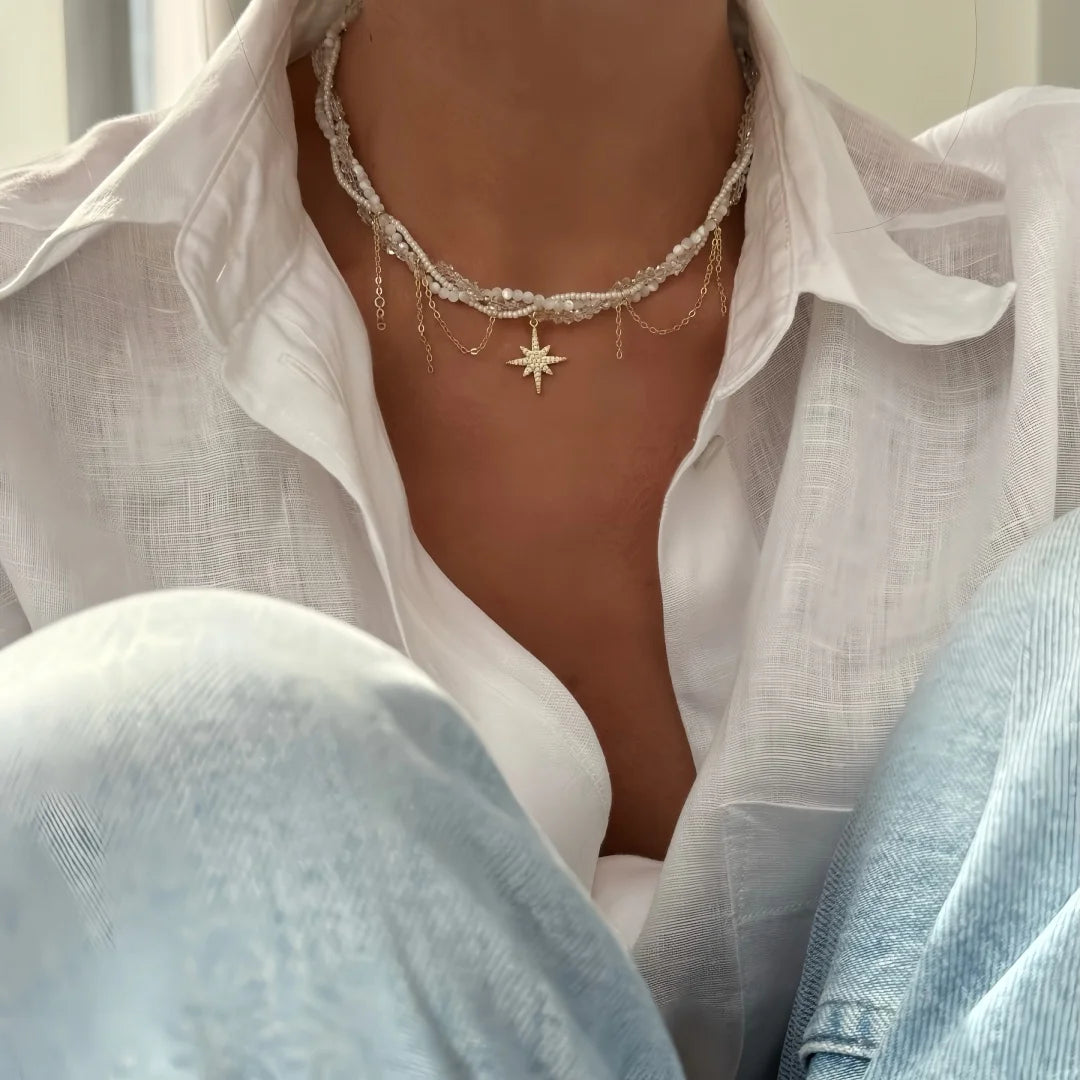 Minimal Pearl Tassel Necklace