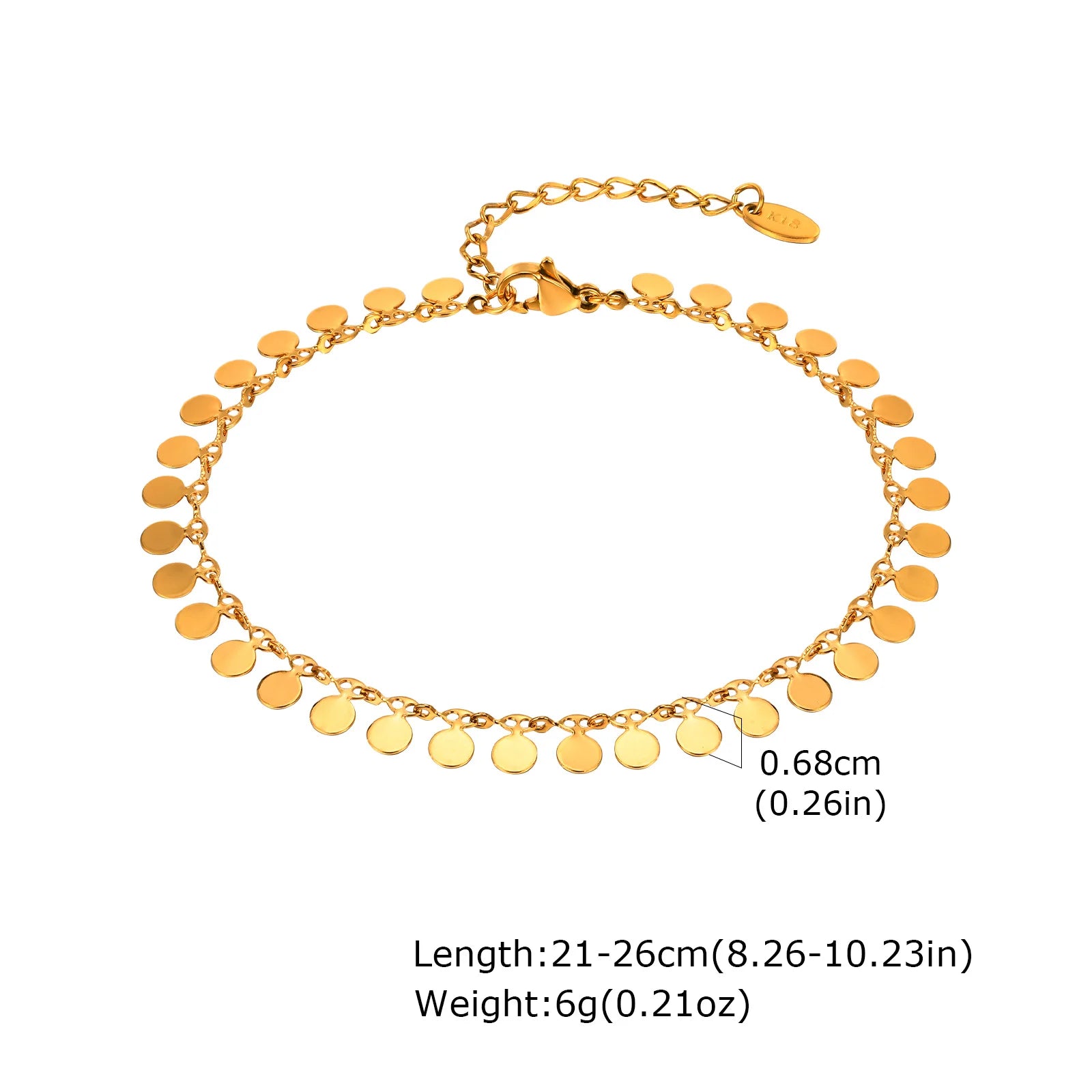Full-gloss Disc Tassel Anklet