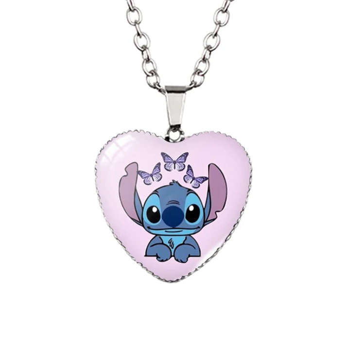 Lilo Stitch Angle Heart Necklace