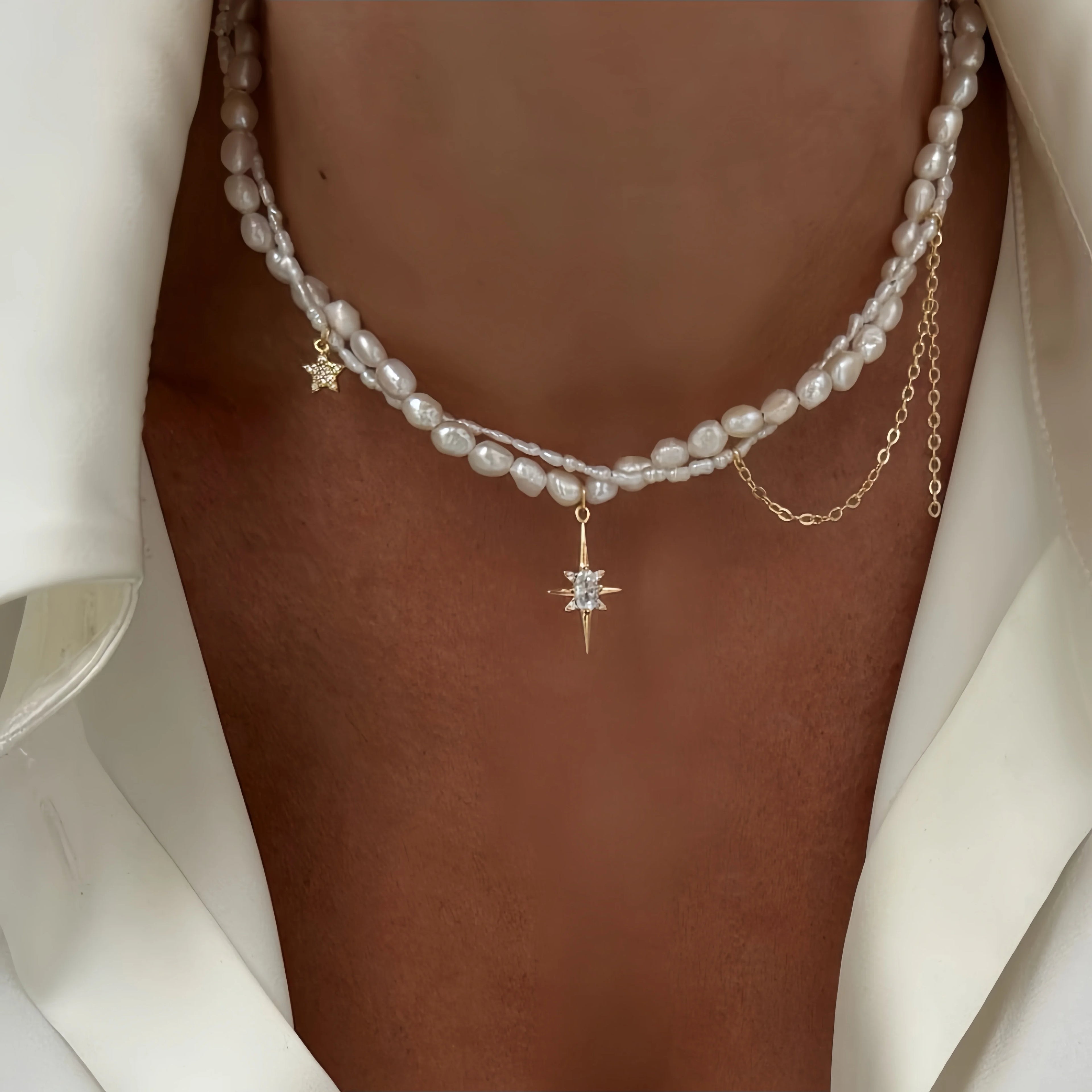 Minimal Pearl Tassel Necklace
