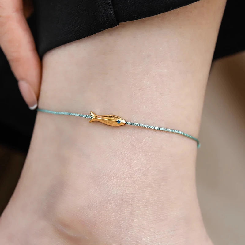 Cute Fish Braided Rope Anklet