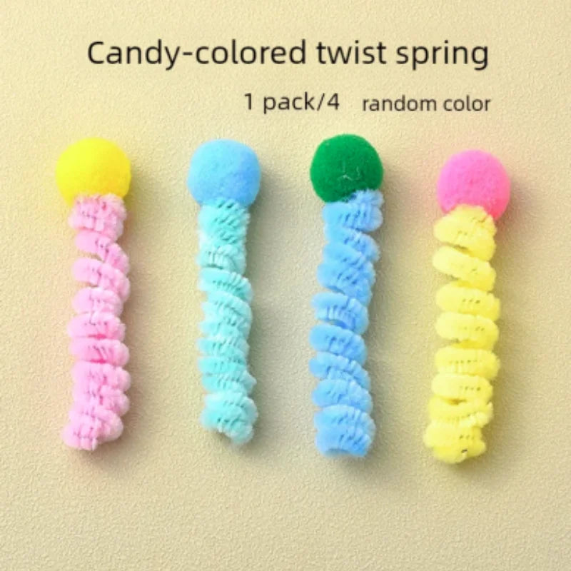 Colorful Plastic Spring Cat Toy