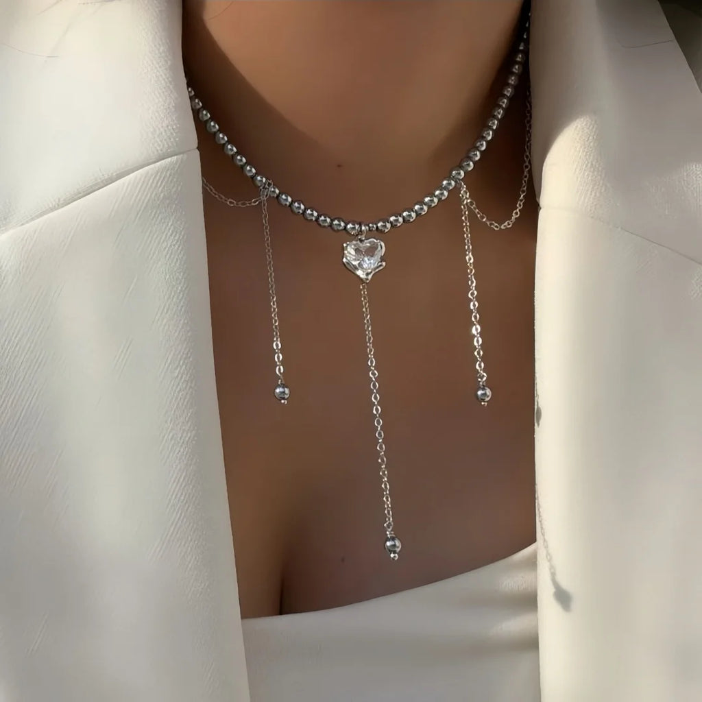 Minimal Pearl Tassel Necklace