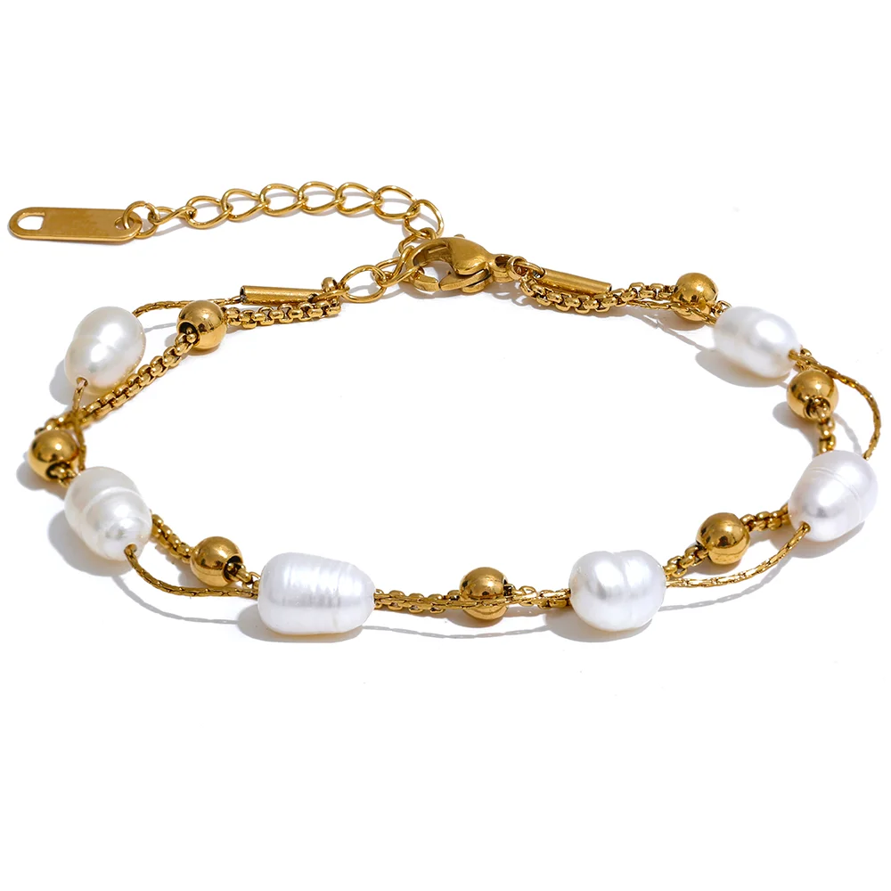 Luna Double Pearl Bracelet