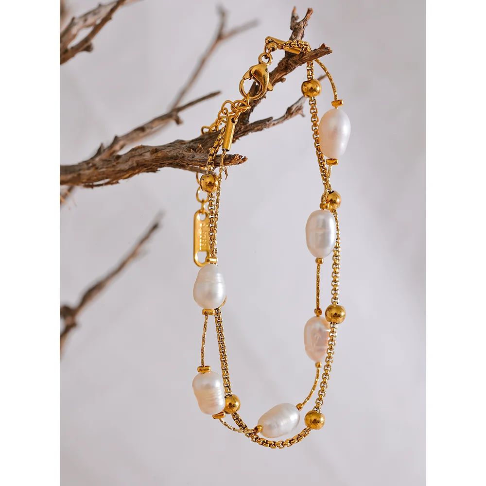 Luna Double Pearl Bracelet