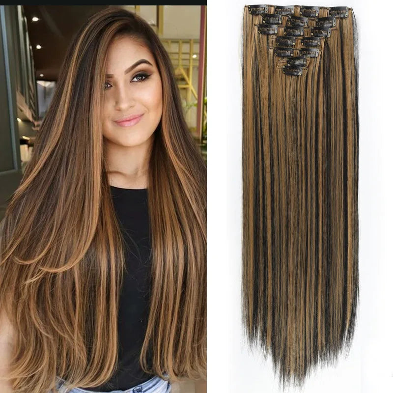 Long Straight 7 Clips Hair Extensions