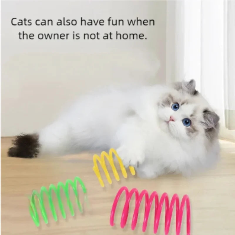Colorful Plastic Spring Cat Toy