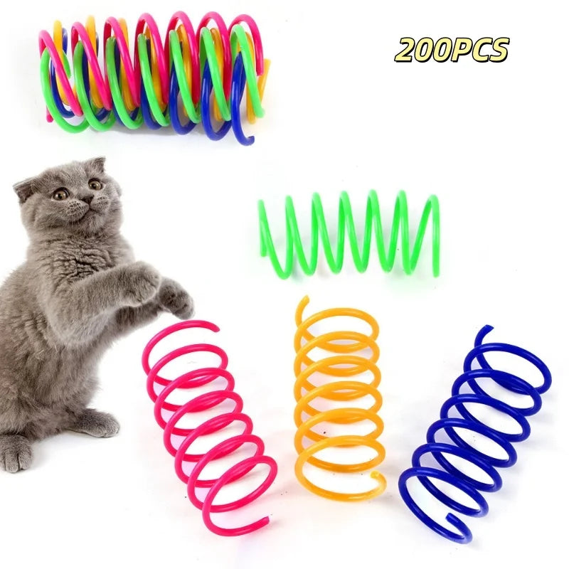 Colorful Plastic Spring Cat Toy