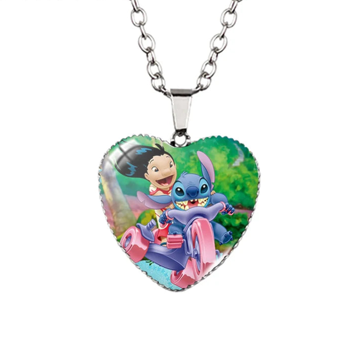 Lilo Stitch Angle Heart Necklace