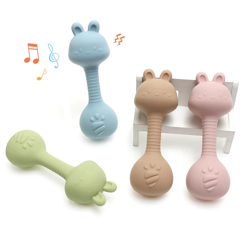 Food-Grade Baby Bunny Silicone Rattle Teether