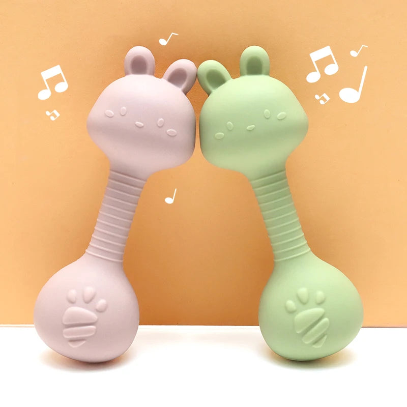 Food-Grade Baby Bunny Silicone Rattle Teether