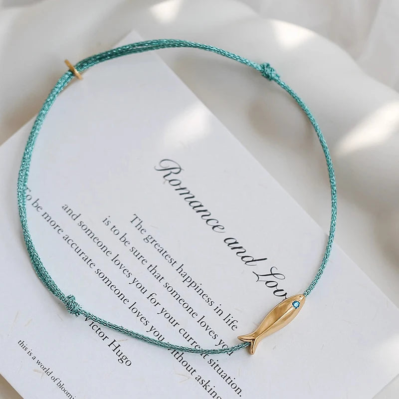 Cute Fish Braided Rope Anklet