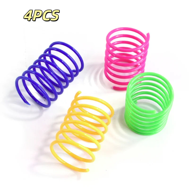 Colorful Plastic Spring Cat Toy