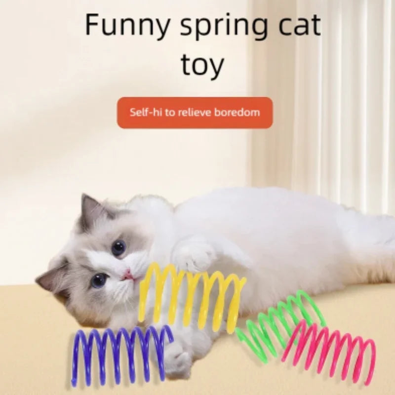 Colorful Plastic Spring Cat Toy