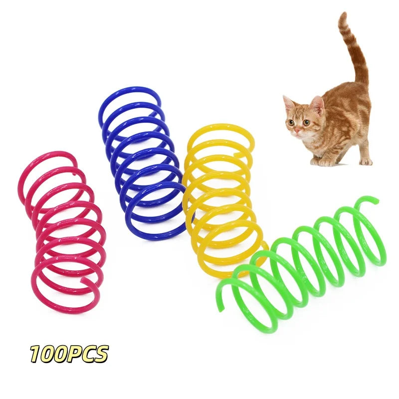 Colorful Plastic Spring Cat Toy