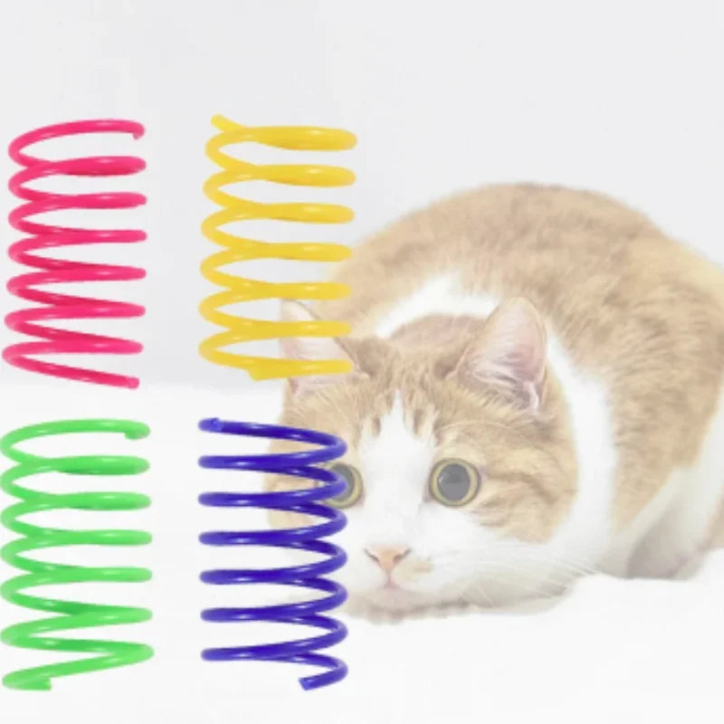 Colorful Plastic Spring Cat Toy