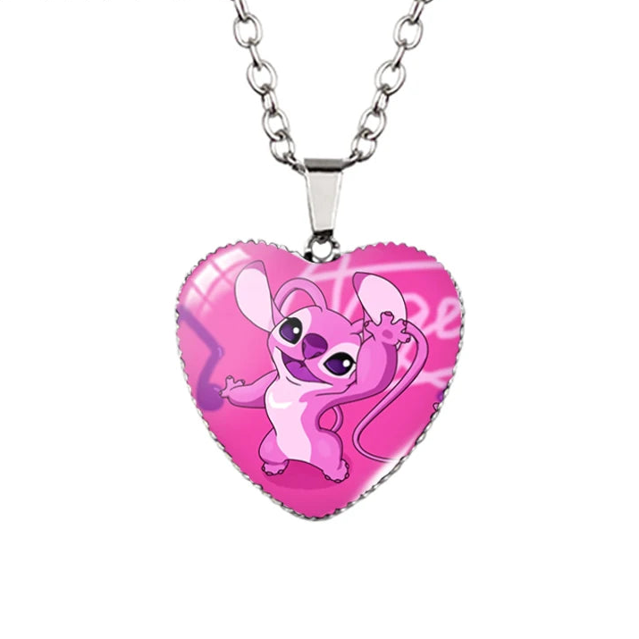 Lilo Stitch Angle Heart Necklace