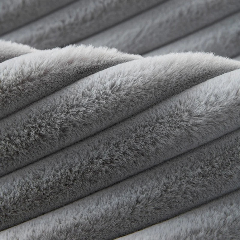 Plush Stripe Sofa Cover