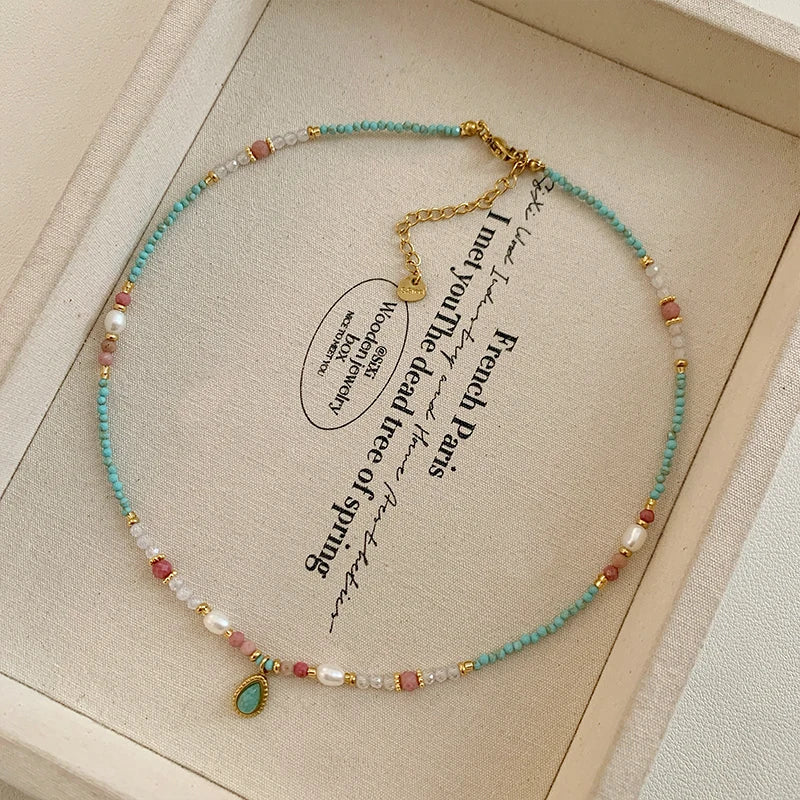 Aqua Pearl Necklace