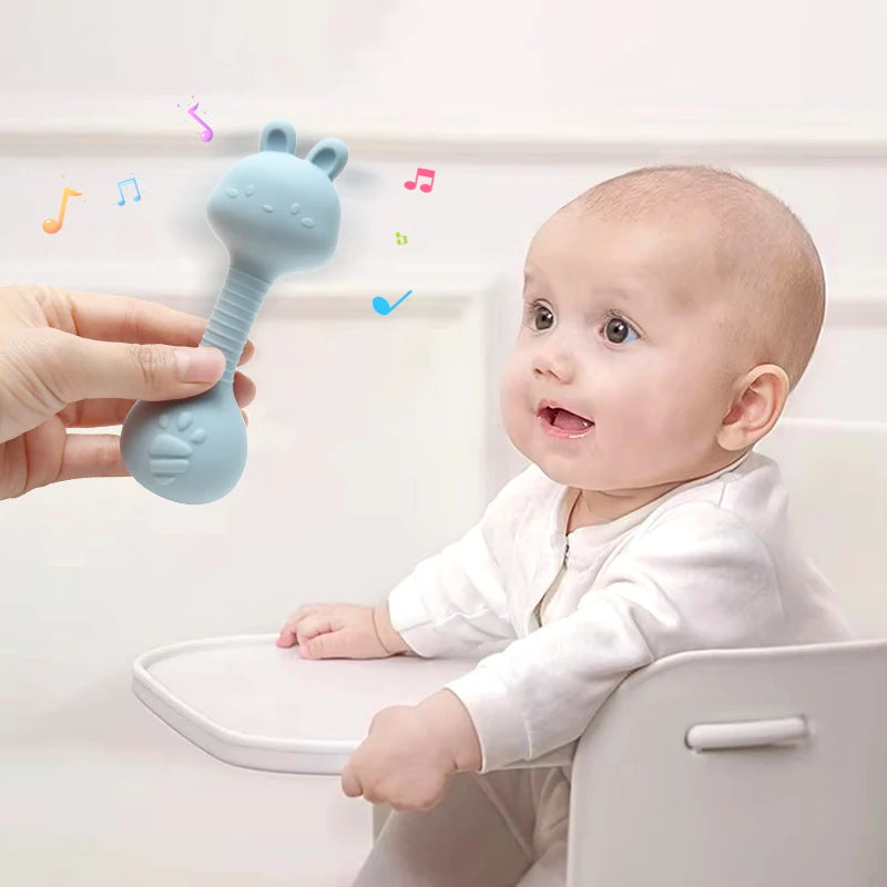 Food-Grade Baby Bunny Silicone Rattle Teether