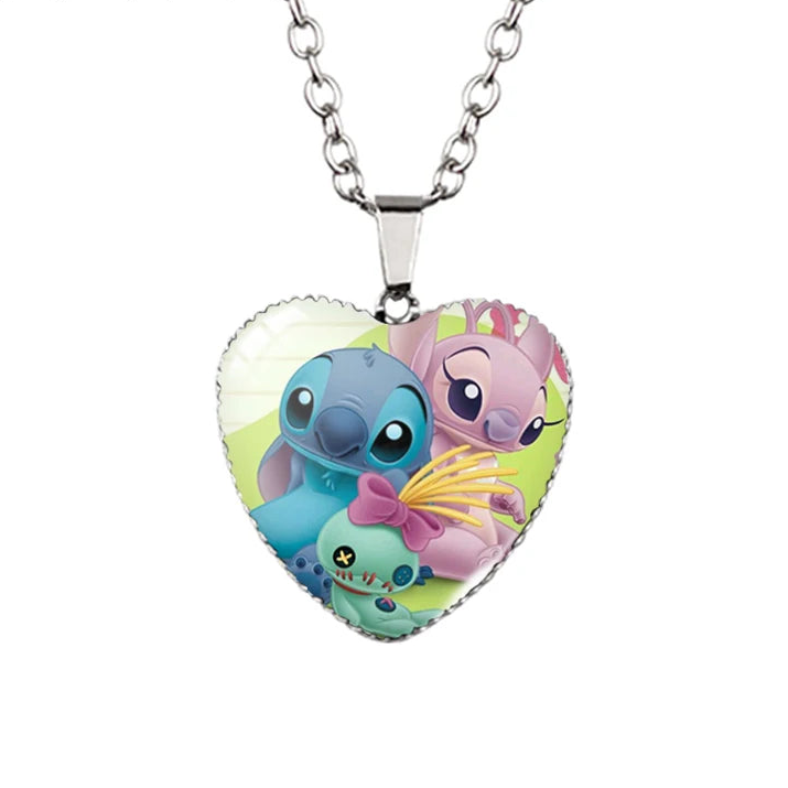 Lilo Stitch Angle Heart Necklace