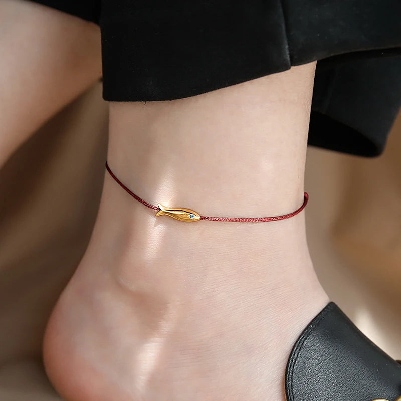 Cute Fish Braided Rope Anklet