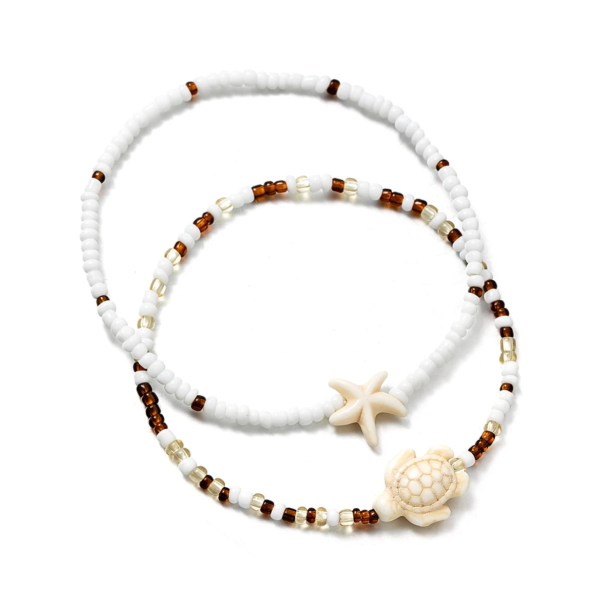 Boho Turtle & Starfish Anklet