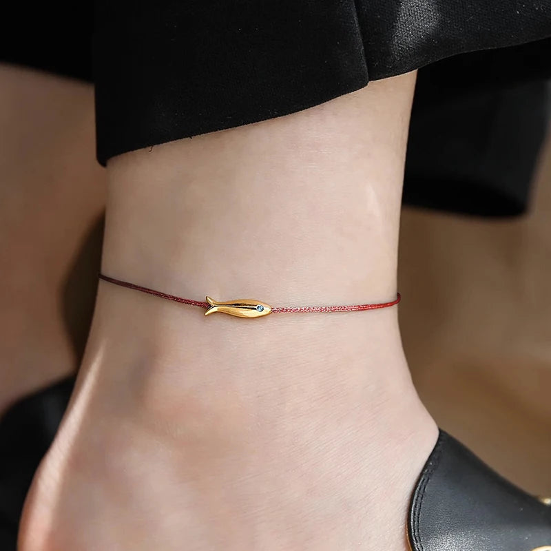 Cute Fish Braided Rope Anklet