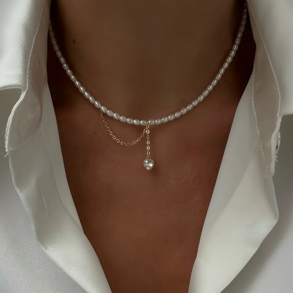 Minimal Pearl Tassel Necklace