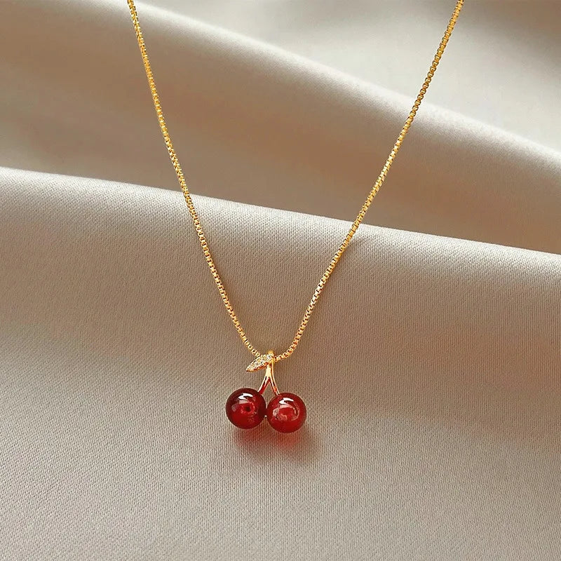 Ruby Cherry Necklace