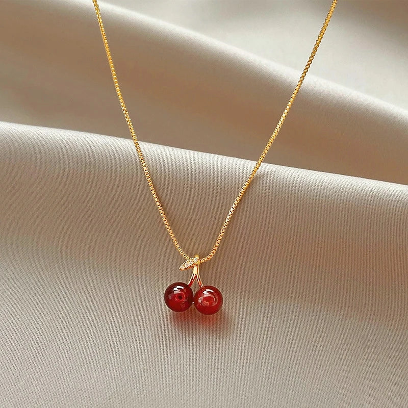 Ruby Cherry Necklace
